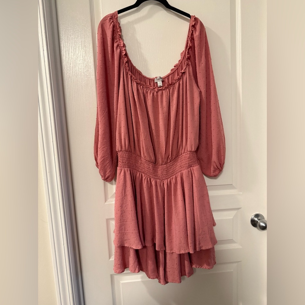 Justify Dusty Pink Long Sleeve Frilly Romper